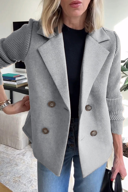 Valmère™ | Blazer Élégant à Manches Tricotées