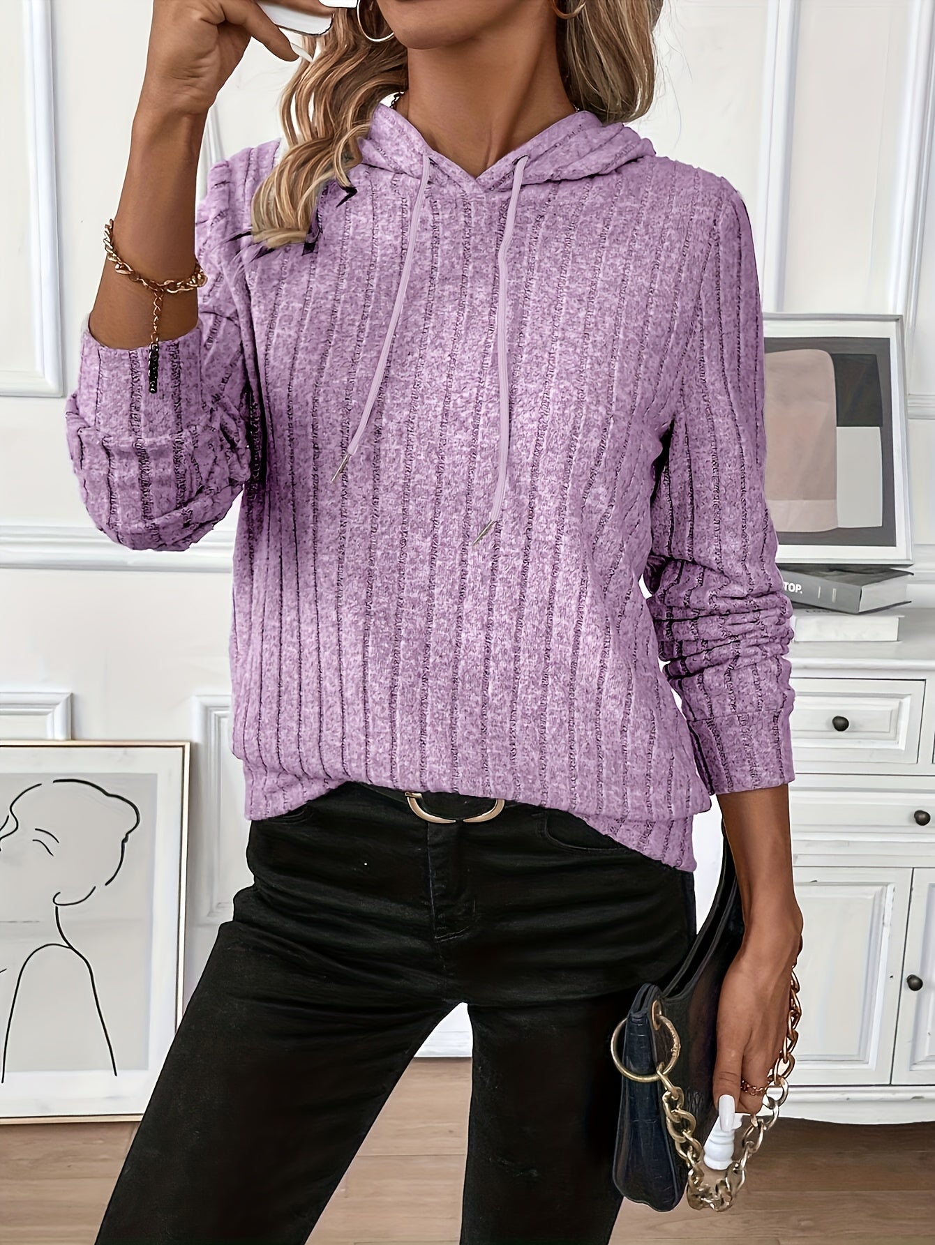 Valmère™ | Sweat à Capuche Côtelé Élégance Décontractée