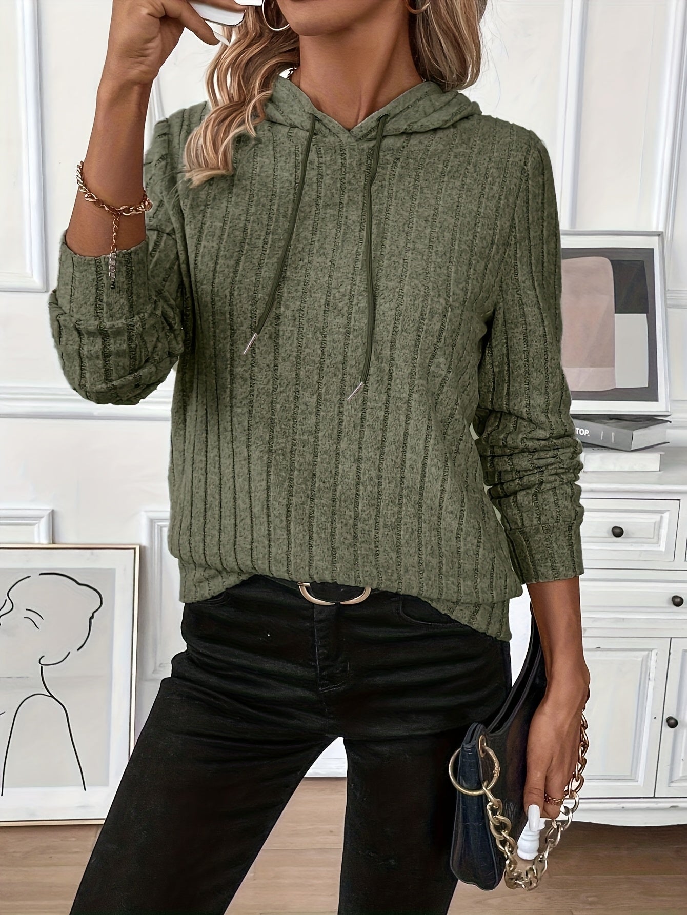 Valmère™ | Sweat à Capuche Côtelé Élégance Décontractée