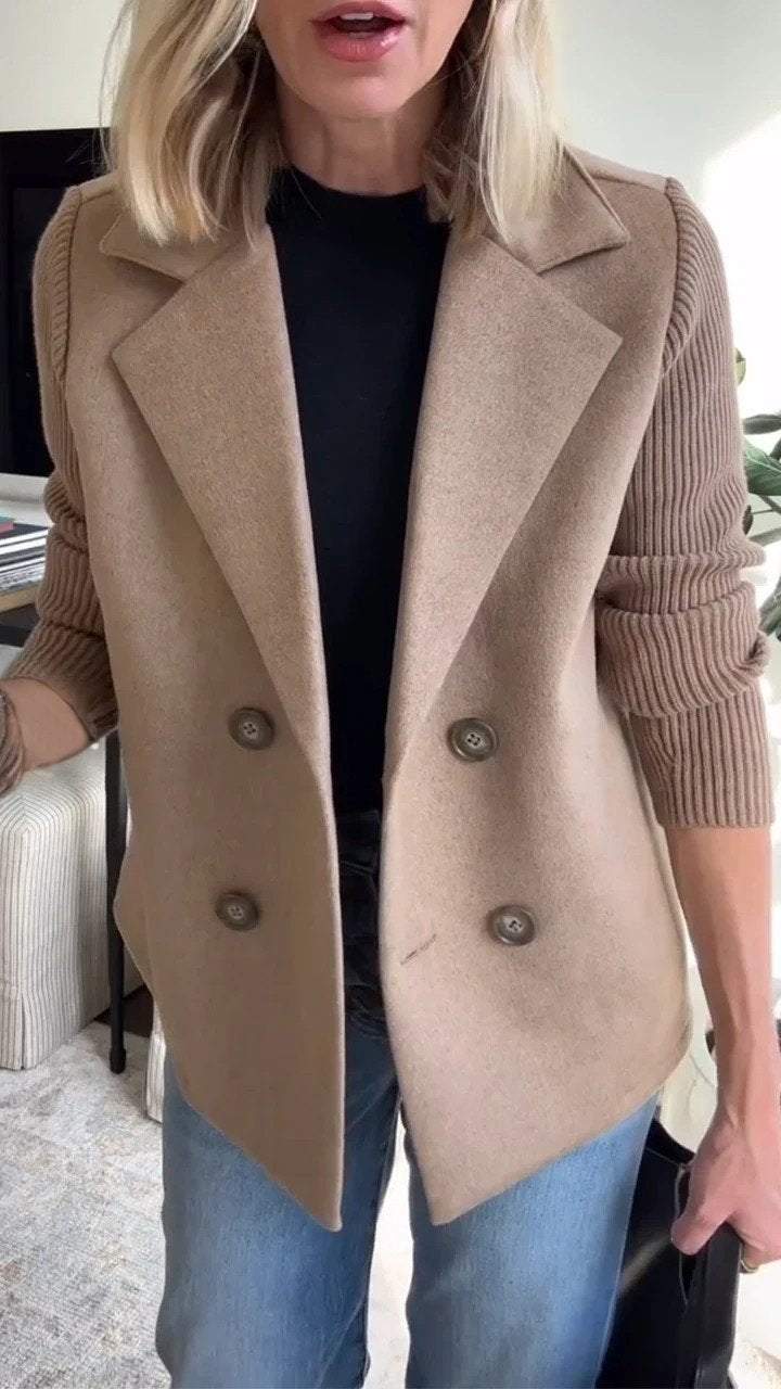Valmère™ | Blazer Élégant à Manches Tricotées