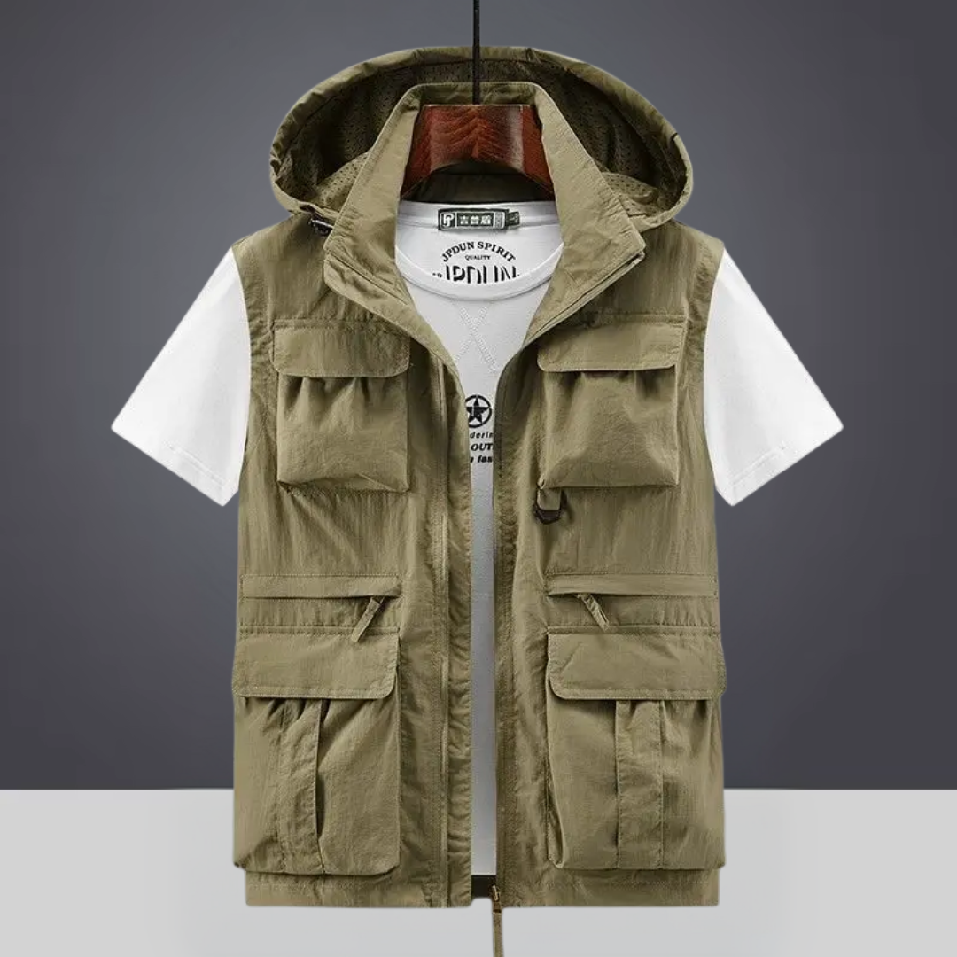 Valmère – Gilet cargo respirant à capuche