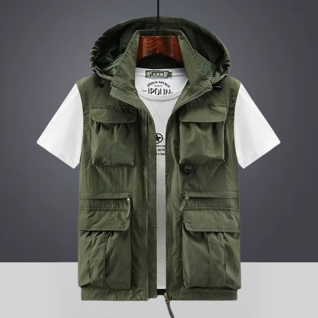 Valmère – Gilet cargo respirant à capuche