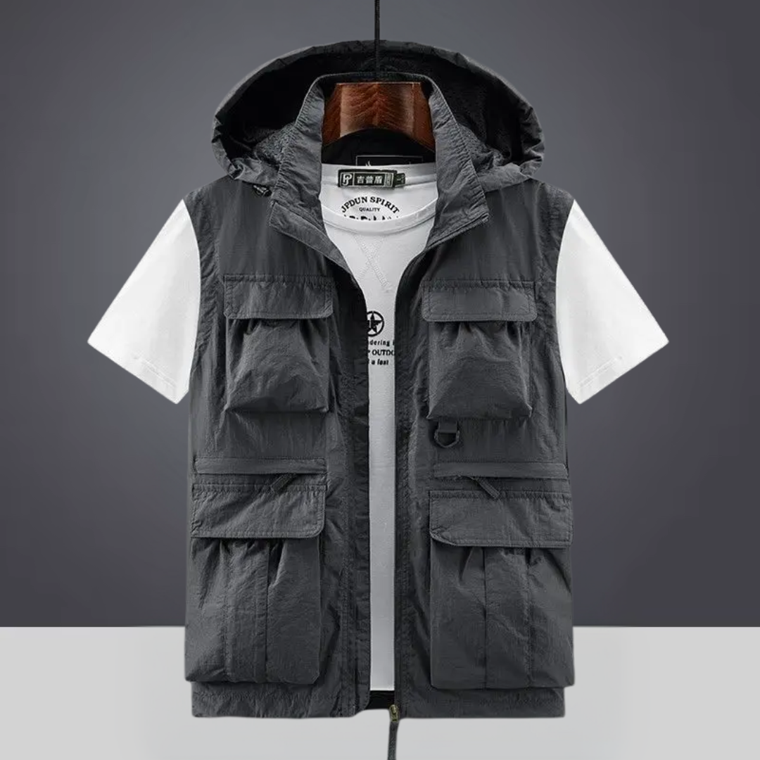 Valmère – Gilet cargo respirant à capuche