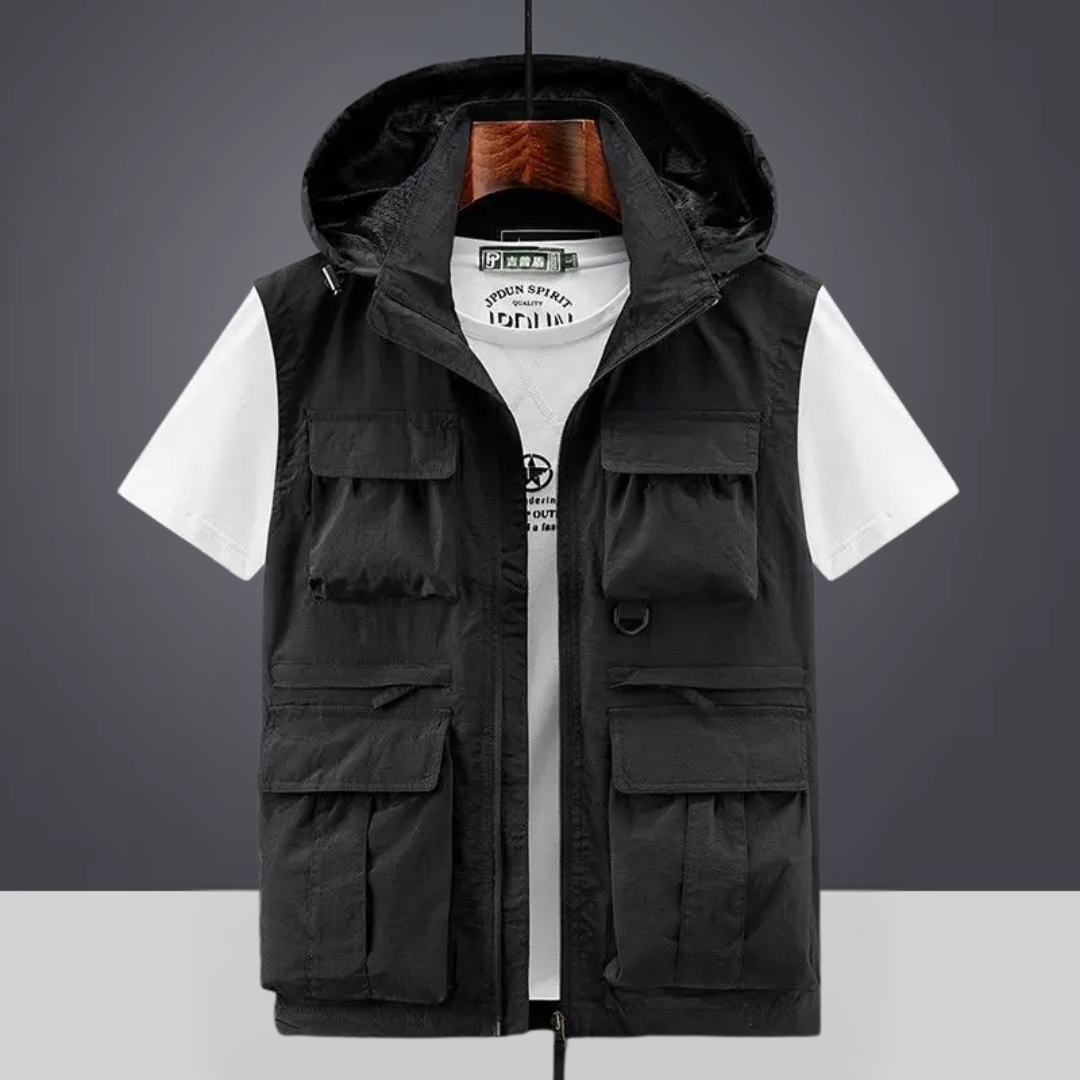 Valmère – Gilet cargo respirant à capuche