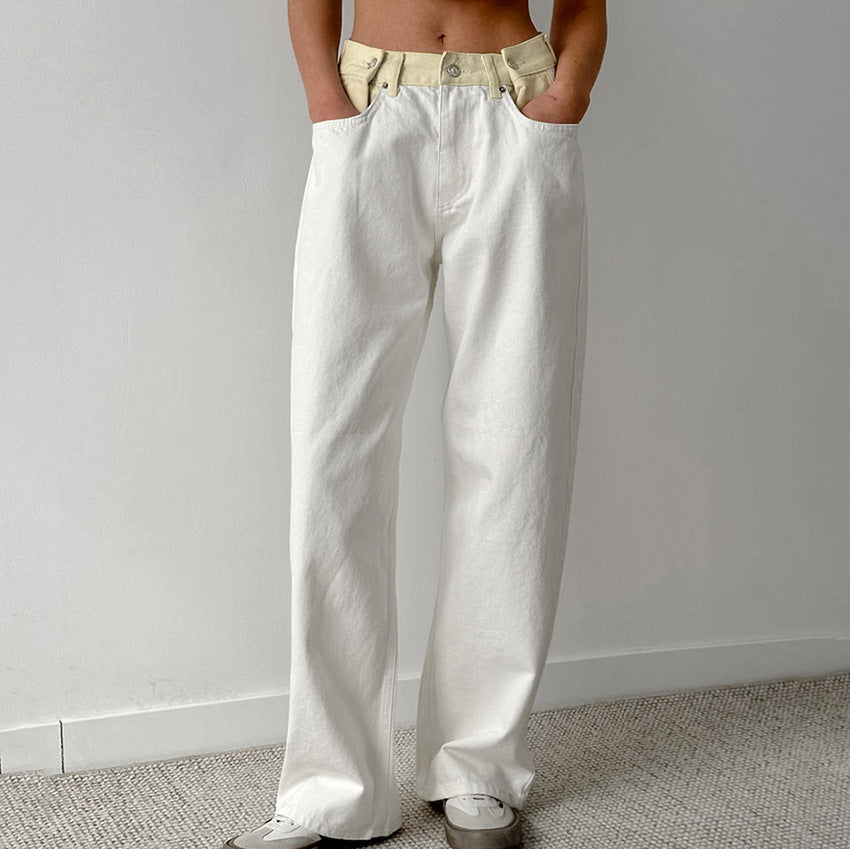 Valmère™ | pantalon taille haute contrasté