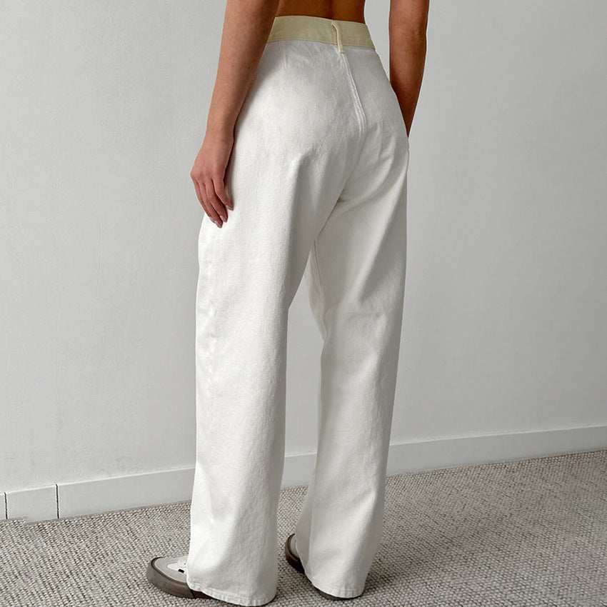 Valmère™ | pantalon taille haute contrasté