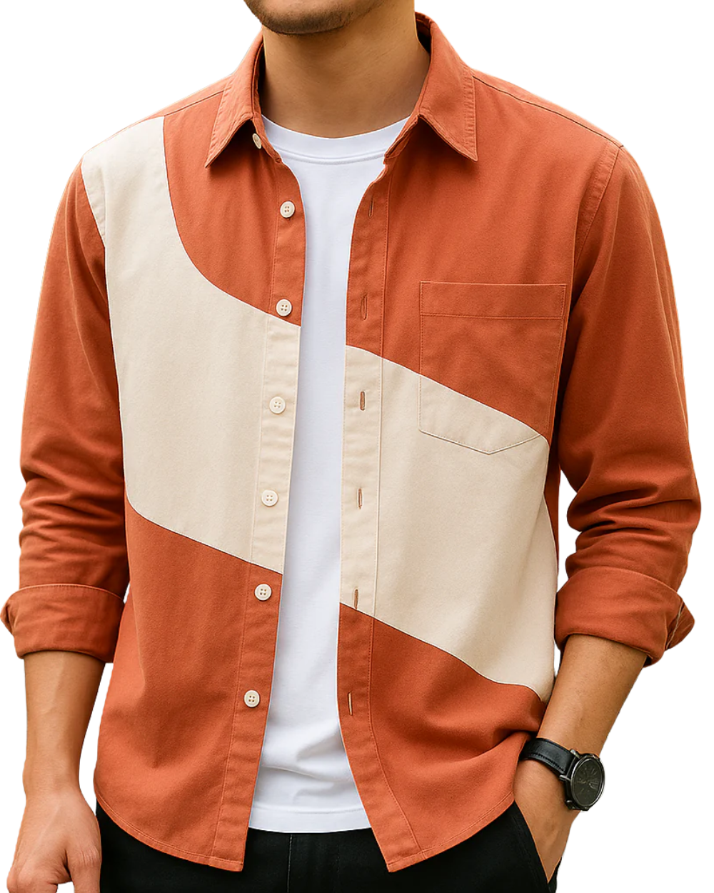 Valmère™ | Chemise en coton bicolore