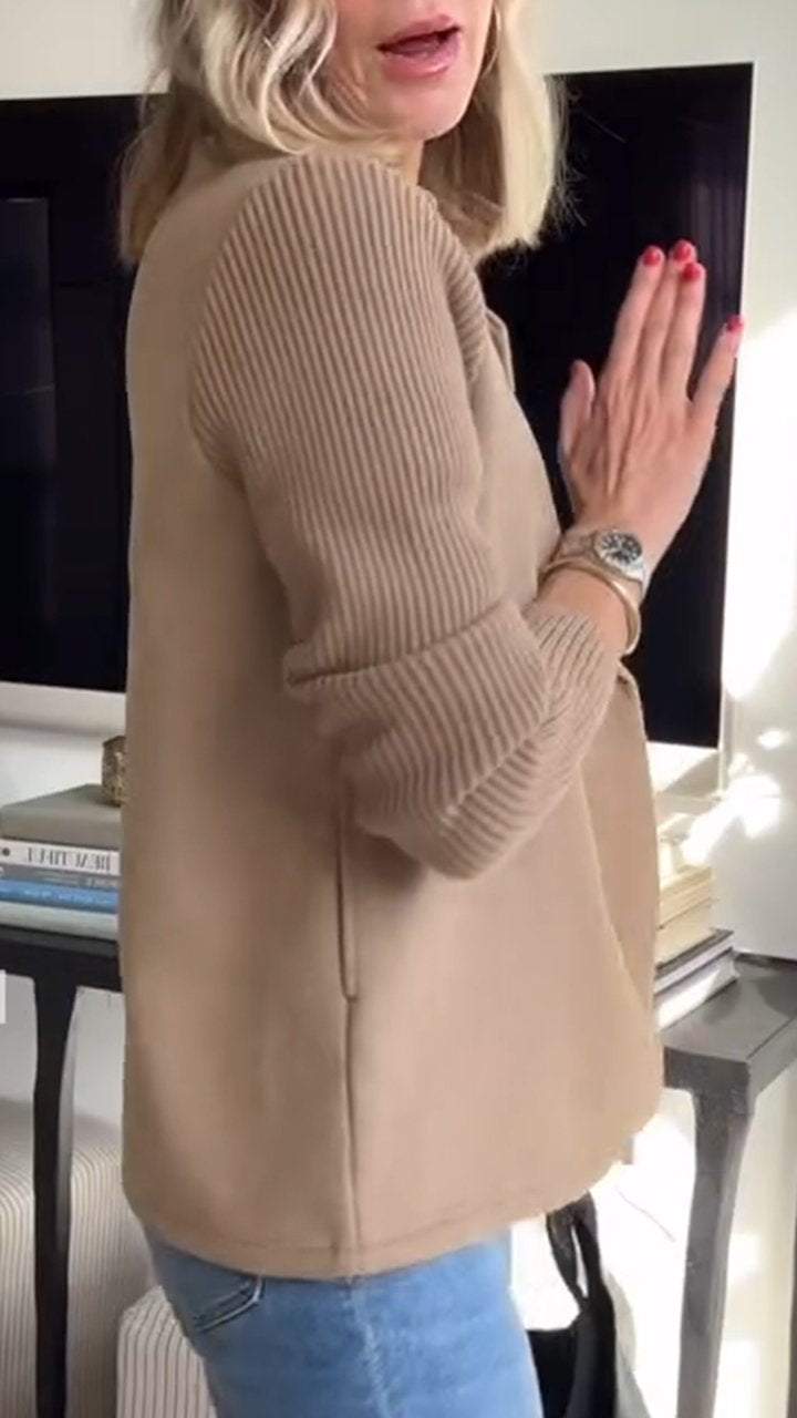 Valmère™ | Blazer Élégant à Manches Tricotées